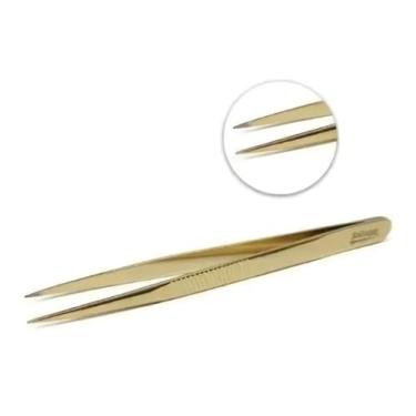 Imagem de Pinça Ponta Agulha Dourada Para Sobrancelha- Solingen