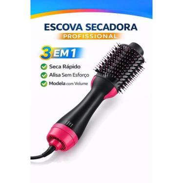 Imagem de Escova Secadora 3 em 1 Profissional Seca Alisa e Modela Cabelos Escova