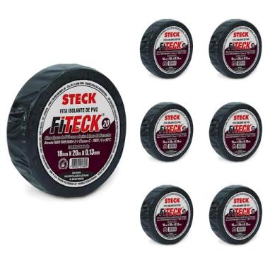 Imagem de 7 Fita Isolante Preta Steck 20 Metros 700V 0.13mm SFT1320