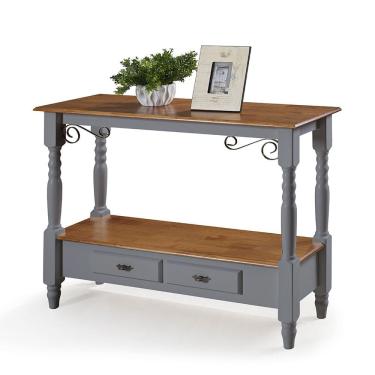 Imagem de Aparador para Sala Pés Torneados 2 Gavetas Inferiores 1028 Linz Móveis - Cinza/Imbuia Glazer