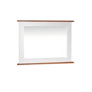 Imagem de Espelheira para Banheiro Retangular Dália 3060-80 Linz Móveis - Branco/Imbuia Glazer