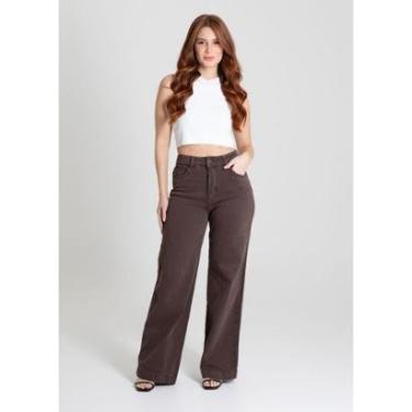 Imagem de CALÇA SARJA WIDE LEG FEMININA SAWARY REF:280668-Feminino