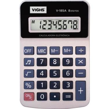 Imagem de Calculadora De Mesa Vighs V-185a 8 Dígitos Prata