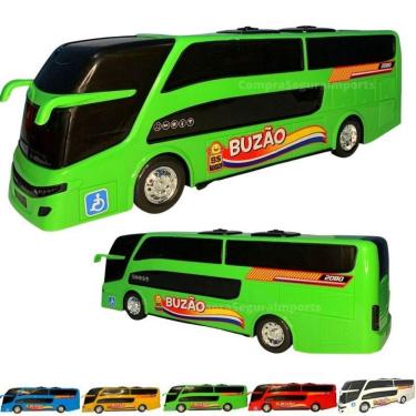 Imagem de Ônibus de Brinquedo Buzão 40cm para Crianças a Partir de 3 Anos com Modelo Realista e Plástico Resistente Verde