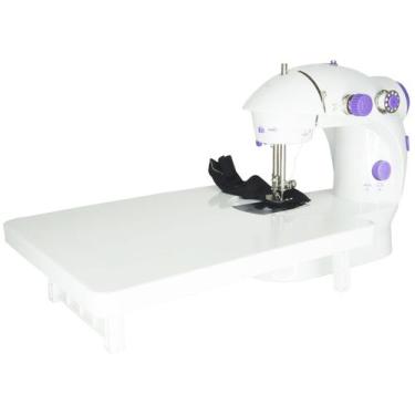 Imagem de Mini Máquina de Costura Elétrica com Mesa Portátil 2 Velocidades Pedal