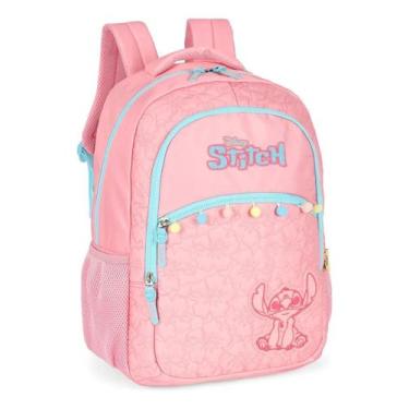 Imagem de Mochila costas escolar stitch ms50071sc luxcel rosa, M, Rosa