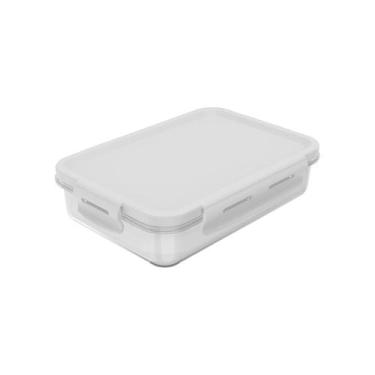 Imagem de Pote organizador de geladeira retangular Ou 870ml Linha Click, Branco