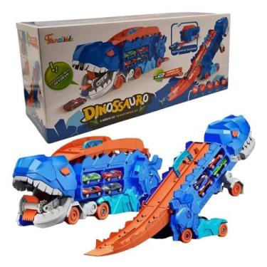 Imagem de Brinquedo Infantil Dinossauro Transporte de Carrinhos Presente - GBG