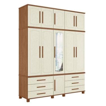 Imagem de Guarda Roupa Casal Londres Triplex 11 Portas 6 Gavetas com Espelho - S