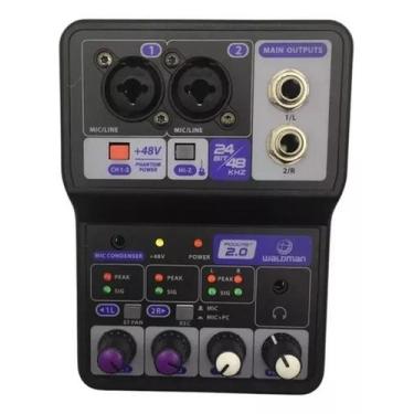 Imagem de Mesa de som waldman 2 canais interface podcast 2.0