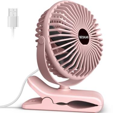 Imagem de Ventilador de clipe BESKAR Small com forte fluxo de ar USB de 3 veloci