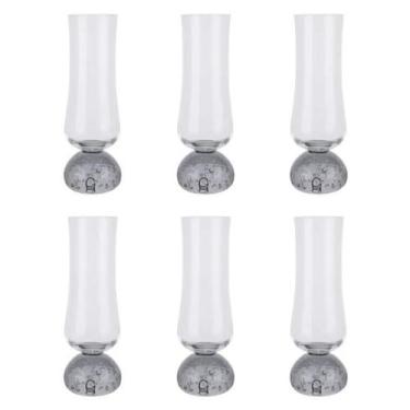 Imagem de Conjunto De 6 Taças De Champagne Em Vidro Base Esfera Fume 240Ml BTC