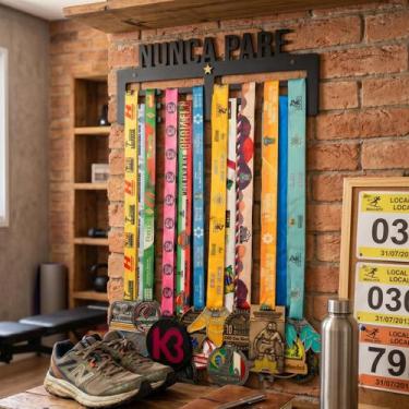 Imagem de Kit com 2 Suportes Quadro Porta Medalhas MDF Expositor para 36 Medalha