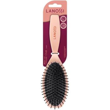 Imagem de Escova de Cabelo Oval Deluxe Lanossi  Desembaraço Suave, Conforto e Br