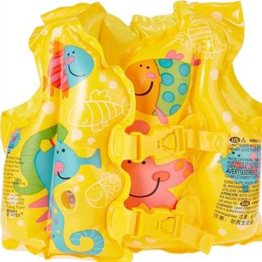 Imagem de Colete Inflável Infantil Peixinhos Divertidos - Intex, Amarelo