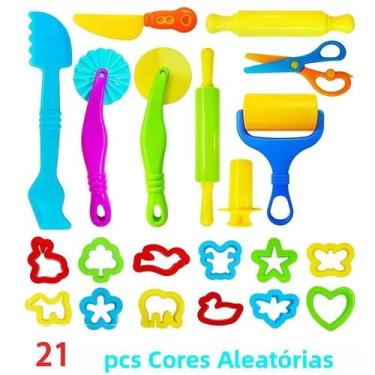 Imagem de Kit De Modelagem De Massa De Argila Para Crianças Com Cortadores De An
