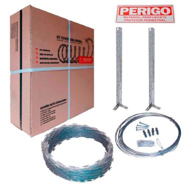 Imagem de Kit Cerca Arame Duplo Clipado 1184 com Alta Durabilidade e Resistência Contra Corrosão Prata Calha Forte 30CM 5 METROS