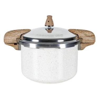 Imagem de Panela de Pressão Brinox Ceramic Life Vanilla 5,4L Indução