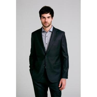 Imagem de Terno Slim Fit Lã Xadrez - Highstil Oficial, Grafite, 60M