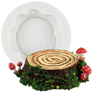 Imagem de Funshowcase Banco de toco de árvore, molde de silicone para doces, decoração de bolo, topo de cupcake, chocolate, pastelaria, argila de polímero, fabricação de sabão, resina epóxi, projetos de artesanato grandes