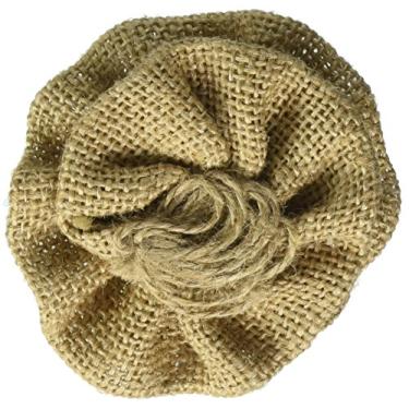 Imagem de Flor de estopa floral Darice com cordão central de 10 cm