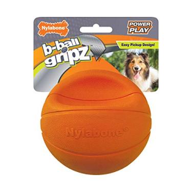 Imagem de Nylabone Power Play Gripz Felt Basketball Rubber Fetch Toy, bola estridente para cães, médio (1 unidade)