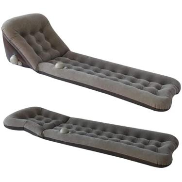 Imagem de Almofada inflável multifuncional, tipo prensa flocagem, encosto, cama de ar plana, à prova de umidade, portátil para acampamento, turismo, ao ar livre, sofá preguiçoso universal (cinza)