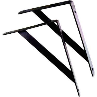 Imagem de Kit 12 Mão Francesa Suporte para Prateleira Resistente Preto 30cm starfer