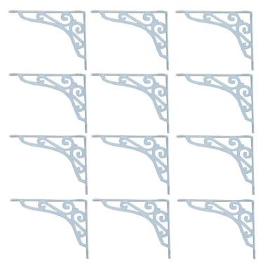 Imagem de Kit 12 Cantoneiras Brancas Suporte Parede Prateleira 25X30Cm