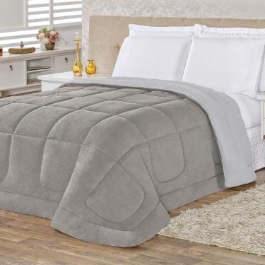 Imagem de Coberdrom Queen Isis Malha + Manta Flannel 1Pç - Cinza
