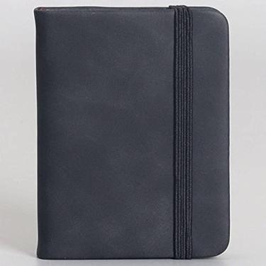 Imagem de A7 mini notebook portátil pequeno diário de couro grosso caderno retrô estudante universitário manuscrita nova palavra bloco de notas, preto, 2 peças