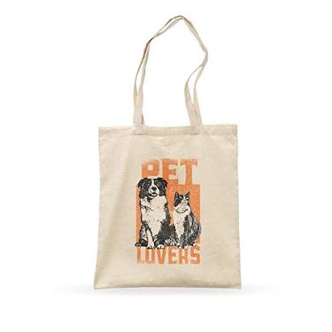 Imagem de Studio Geek Ecobag Pet Lovers - TOTE_BAG - Bolsa - Adulto Unissex - Earth Tones with Pet Print - 35cm x 40cm