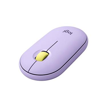 Imagem de Mouse sem fio Logitech Pebble M350 com Clique Silencioso, Design Slim Ambidestro, Conexão USB ou Bluetooth e Pilha Inclusa - Lilás Lemonade