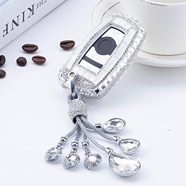 Imagem de CSHU Porta-chaves da capa do carro Porta-chaves Porta-chaves Bolsa, apto para BMW 520 525 f30 f10 F18 118i 320i 3 5 7 Série X3 X4 M3 M4 M5 E34 E36 E90, A, porta-chaves branco