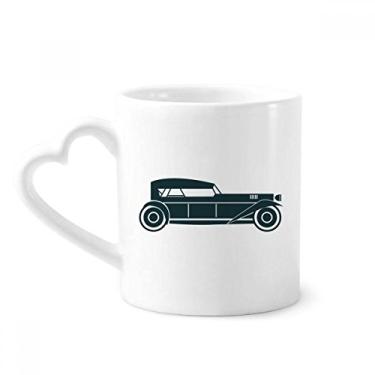 Imagem de Caneca com contorno de carros clássicos geométricos verde café cerâmica copo de coração de vidro