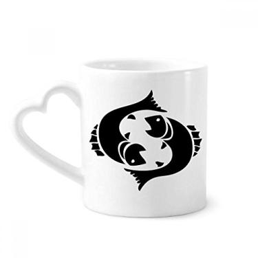 Imagem de Caneca Constelação Peixes Signo do Zodíaco Caneca Café Cerâmica Copo de Coração de Vidro