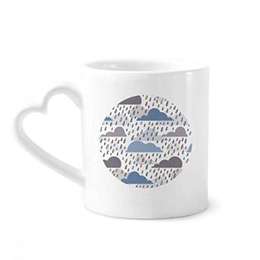 Imagem de Cloud Rain Weather Caneca padrão gotejamento café cerâmica copo de coração de vidro