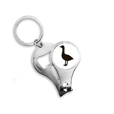 Imagem de Black Goose Cute Animal Retrato Alicate de unha Chaveiro Abridor de Garrafas Cortador