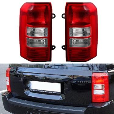 Imagem de JESYMBX Para Jeep Patriot 2008-2017 Conjunto de luz traseira de carro com luz traseira de ré, lâmpada traseira traseira de para-choque traseiro luz de sinalização acessórios de carro