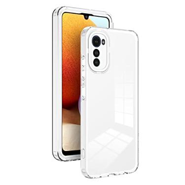 Imagem de Capa de telefone capa transparente para Motorola Moto E32 4G, capa de telefone transparente de corpo inteiro, capa protetora fina projetada capa de absorção de choque anti-riscos (cor: branco)