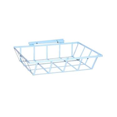 Imagem de Lixeira de Rua Para Muro Parede ou Grade Branca 60x45x12cm