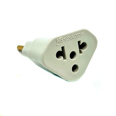 Imagem de Complete Store Adaptador De Tomada Plug Para 10a e 20a Até 250v - Bivolt - Plugue Benjamin Compatível com Secadores Chapinhas Cafeteiras Branco Pequeno