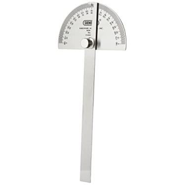 Imagem de General Tools Transferidor de ângulo de aço inoxidável de cabeça redonda 18, 0 a 180 graus, braço de 15 cm