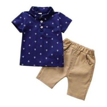 Imagem de Conjunto Infantil Criança Menino Short + Camisa Polo - Anjo Da Mamãe
