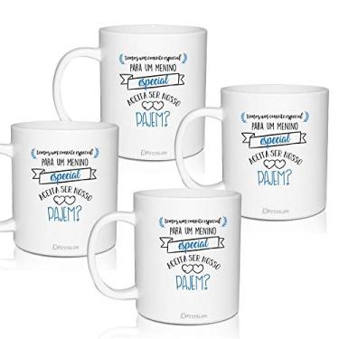 Imagem de 4 Canecas Lembrancinha Personalizadas Convite Especial para Pajem