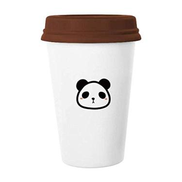 Imagem de Caneca de gato de pelúcia redonda de panda de animal adorável caneca de café copo de cerâmica