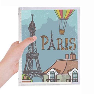Imagem de Caderno Paris Fire Ballon França Torre Eiffel Diário Folhas Soltas Recarregável Diário Papelaria