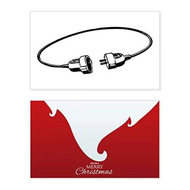 Imagem de Tomada de cabo de carregamento, padrão de plugue de feriado, feriado, cartão de felicitações, mensagem de Natal