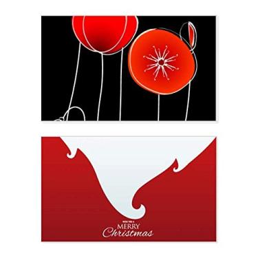 Imagem de Abstract Red Circle Flowers Line Art Corn Holiday Merry Christmas Cartões de parabéns Mensagem de Natal
