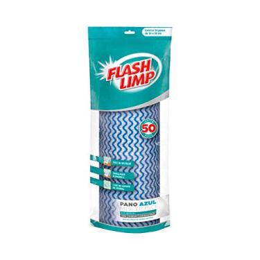 Imagem de Flash Limp Pano Multiuso Rolo Com 50 Unidades Lavável E Secagem Rápida Azul